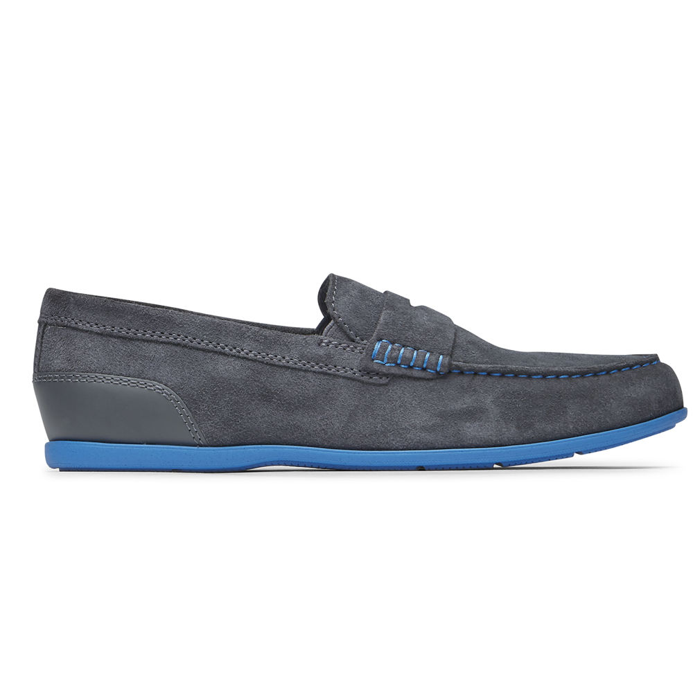 Rockport Mens Malcom Penny - Slip-On Dark Grey - IXU823564